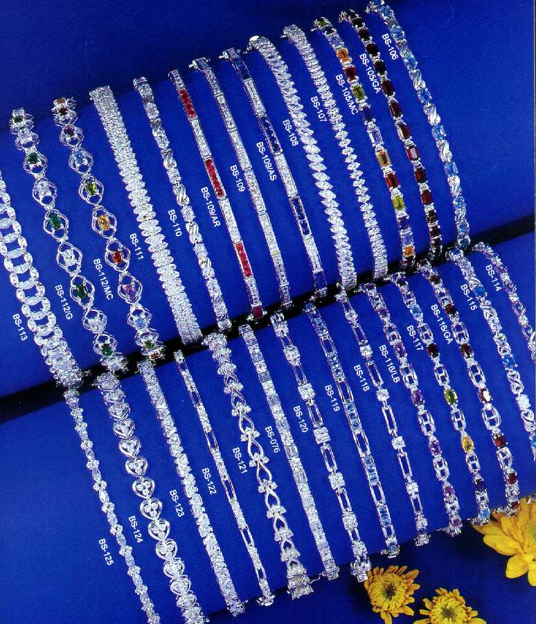 Cubic Zirconia Sterling silver Tennis bracelets wholesale (135142 bytes)